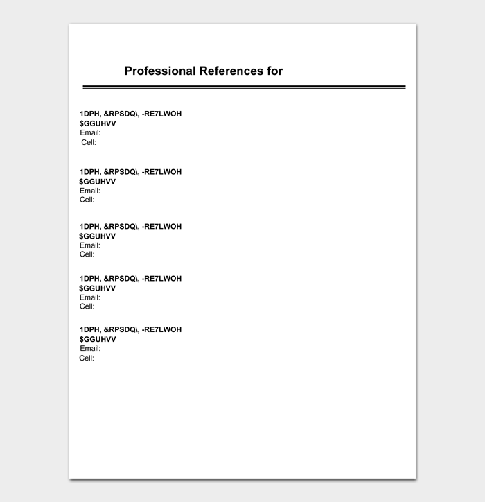 20 Free Reference List Templates Word PDF Downloads