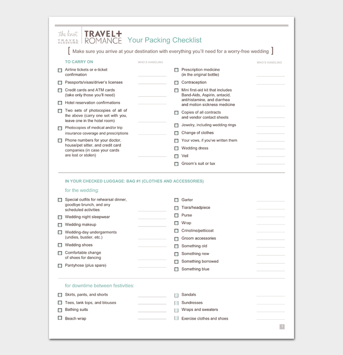 20 Free Packing List Templates for Vacation or Travel